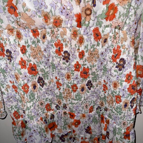 Veronica Beard "Saera" Floral Smocked Mini Dress - Women's US Size 8 - Picture 6 of 15